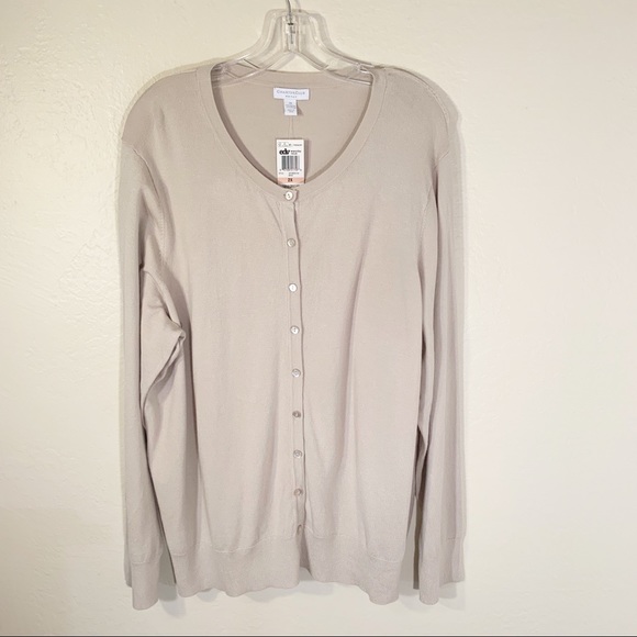 Charter Club Cream Long Sleeve Cardigan 2X - Picture 1 of 6